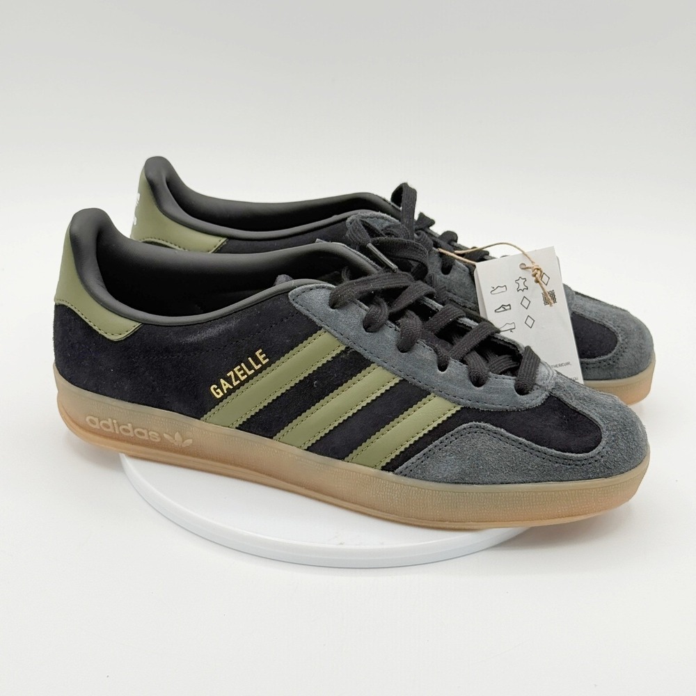 Adidas Gazelle Indoor Size 8 Mens‎ Black Olive Carbon JQ8399 - NEW